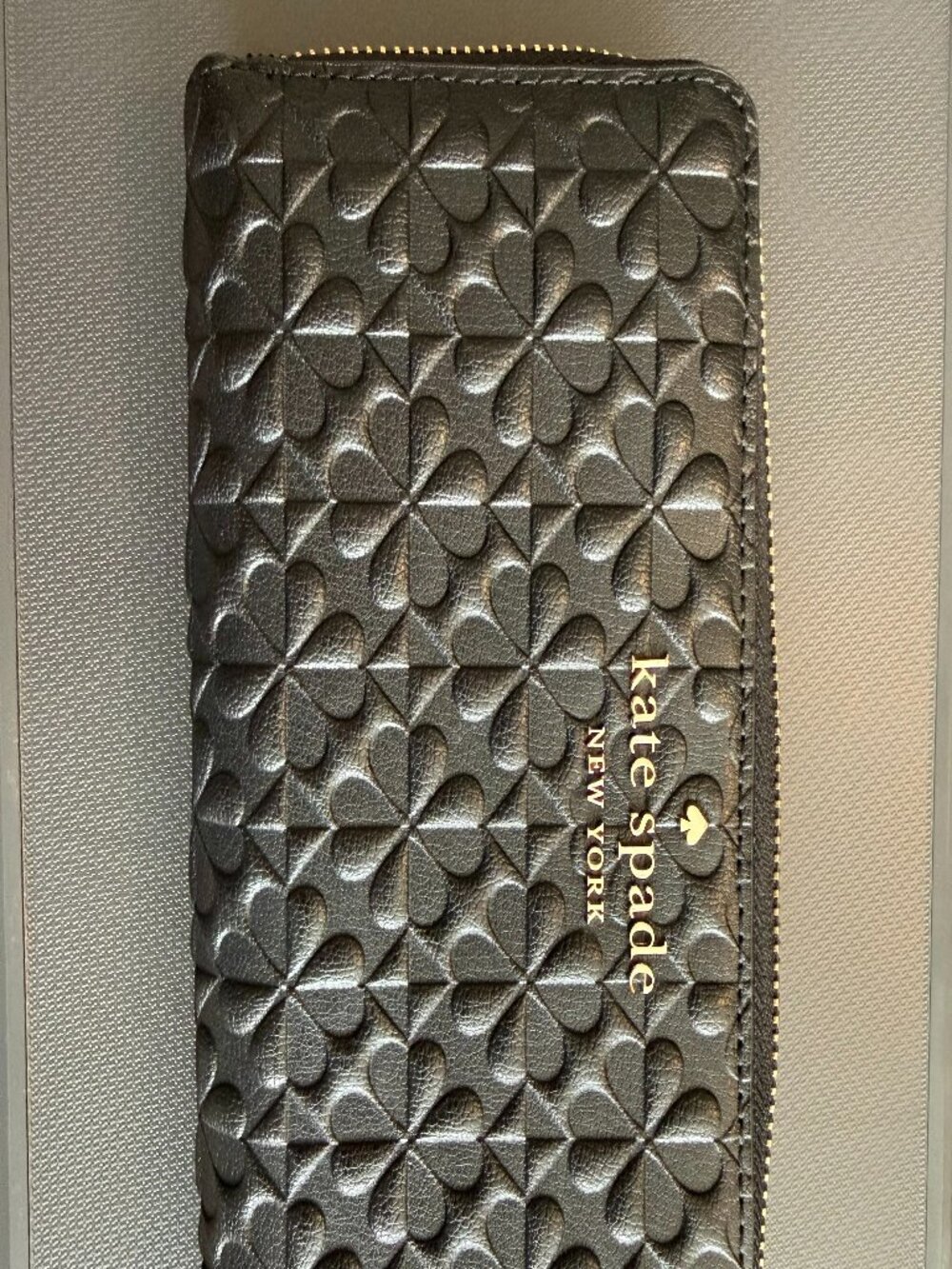Kate Spade New York Hollie Spade Clover Embossed Continental Wallet - Black